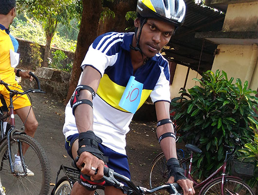 Cycling competition 5km winner, Joji Varghese
